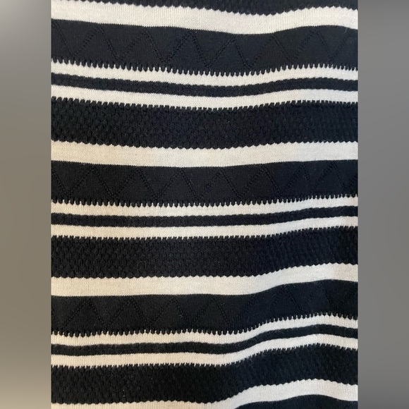 J Crew Black Cream Striped Sleeveless Dress - Women's Size Large - Picture 7 of 8